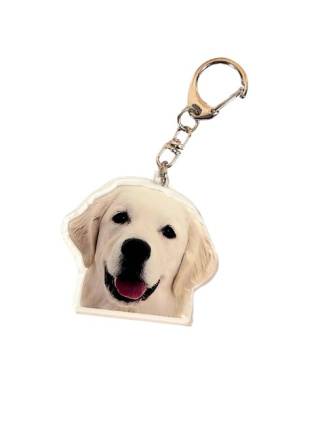 Brelok Golden Retriever Biały Akrylowy