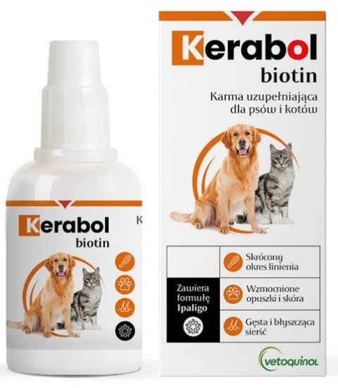 Vetoquinol Biowet Pet Line Kerabol - krople dla psa na sierść 20 Vetoquinol Biowet Pet Line Kerabol - krople dla psa na sierść 20