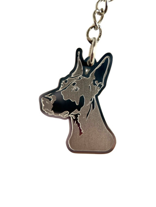 Brelok Doberman ze stali nierdzewnej