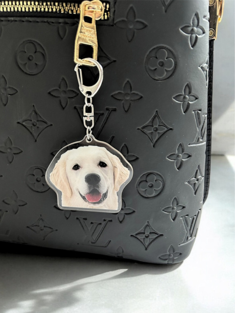 Brelok Golden Retriever Biały Akrylowy Brelok Golden Retriever Biały Akrylowy