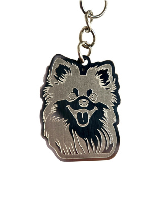 Brelok Pomeranian Szpic ze stali nierdzewnej