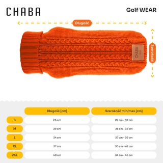 Sweter Golf dla psa Wear 2XL miedziany Chaba
