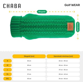 Sweter Golf dla psa Wear 2XL zielony Chaba