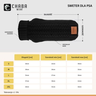 Sweter Golf dla psa Wear XL czarny Chaba