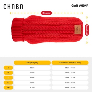 Sweter Golf dla psa Wear XL czerwony Chaba