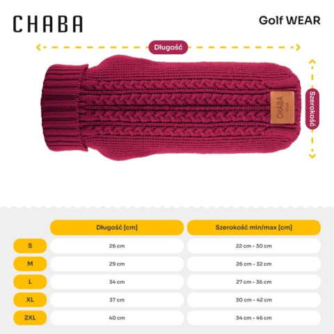 Sweter Golf dla psa Wear S bordo Chaba