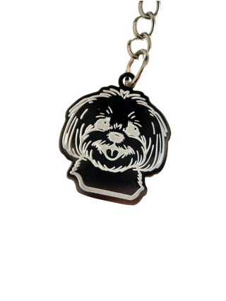 Brelok Shih Tzu ze stali nierdzewnej
