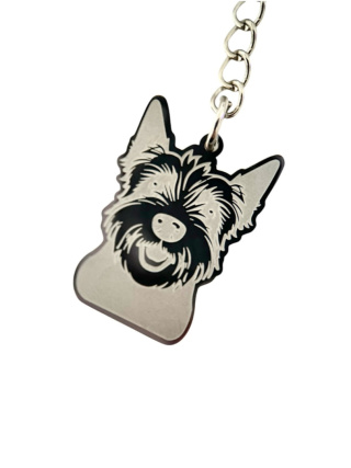 Brelok Westie West Highland White Terrier ze stali nierdzewnej