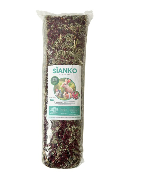 Sianko siano z buraczkiem dla królika, świnki morskiej, szynszyla, gryzoni 400 g Sianko siano z buraczkiem dla królika, świnki morskiej, szynszyla, gryzoni 400 g