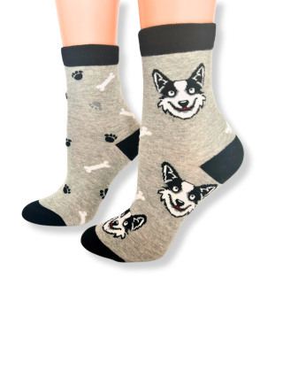 Skarpetki Border Collie Damskie (szare)