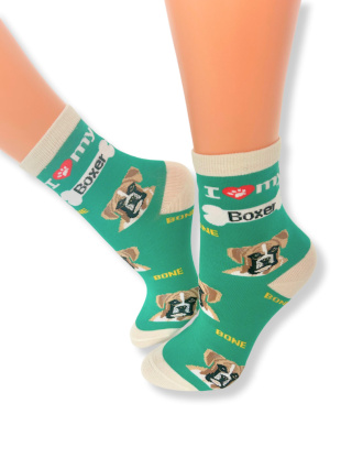 Skarpetki z Bokserem Dziecięce (zielone)