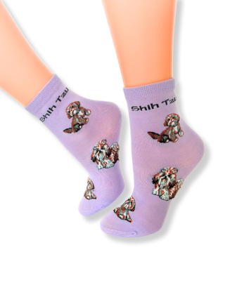 Skarpetki Shih Tzu Dziecięce (fioletowe)