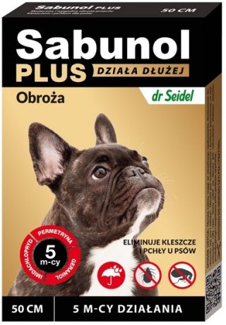 Sabunol Obroża Plus przeciw pchłom dla psa 50cm - ochrona przez 5 mc