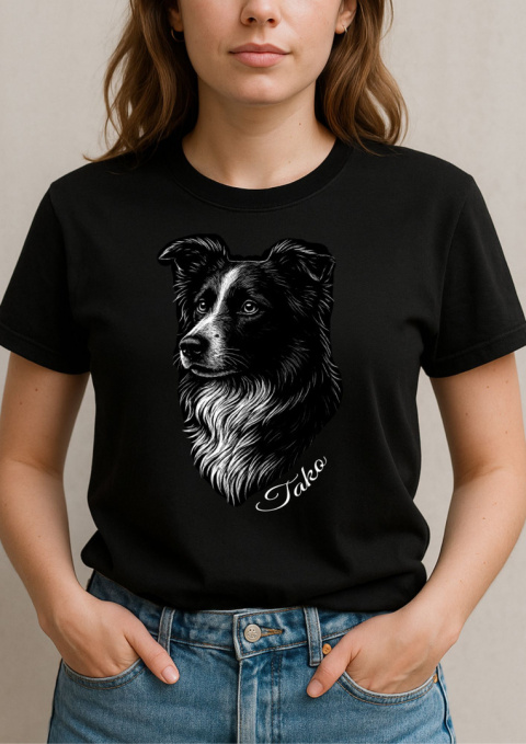Koszulka Border Collie Damska Personalizowana Koszulka Border Collie Damska Personalizowana