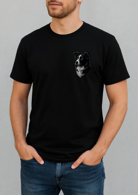 Koszulka Border Collie Męska Personalizowana Koszulka Border Collie Męska Personalizowana