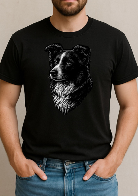 Koszulka Border Collie Męska Personalizowana Koszulka Border Collie Męska Personalizowana
