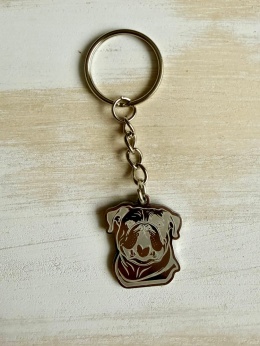 Brelok Buldog Angielski ze stali nierdzewnej
