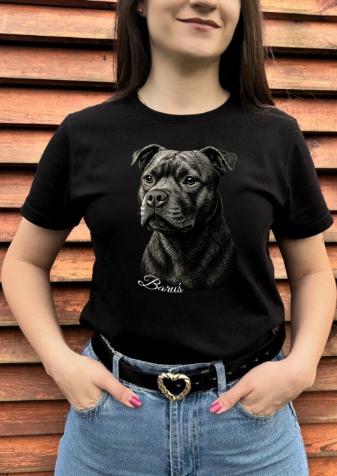 Koszulka z Staffordshire Bull Terrierem Black&White