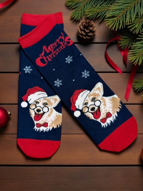 Skarpetki Świąteczne z Corgi Damskie