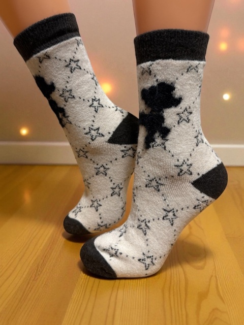 Skarpety wełniane w Pudle Damskie (kremowe)