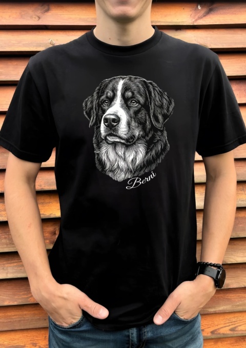 Koszulka z Berneńskim Psem Pasterskim Black&White