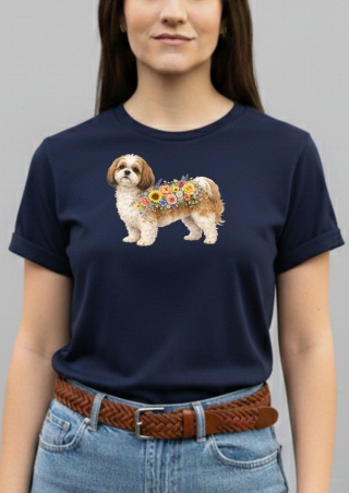 Koszulka z Shih Tzu Flowers