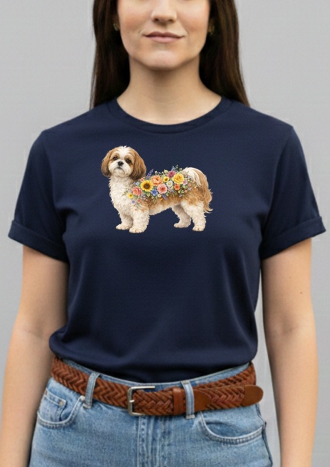 Koszulka z Shih Tzu Flowers