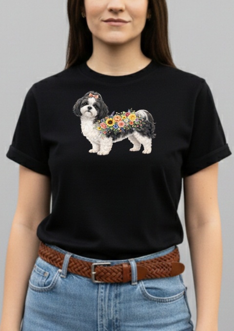 Koszulka z Shih Tzu Flowers