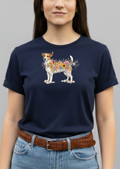 Koszulka z Jack Russell Terrier Flowers