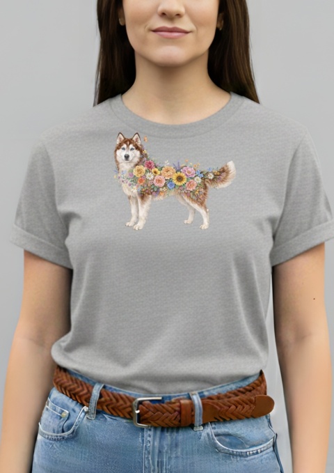 Koszulka z Husky Flowers