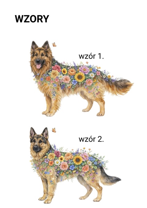 Koszulka z Owczarkiem Niemieckim Flowers