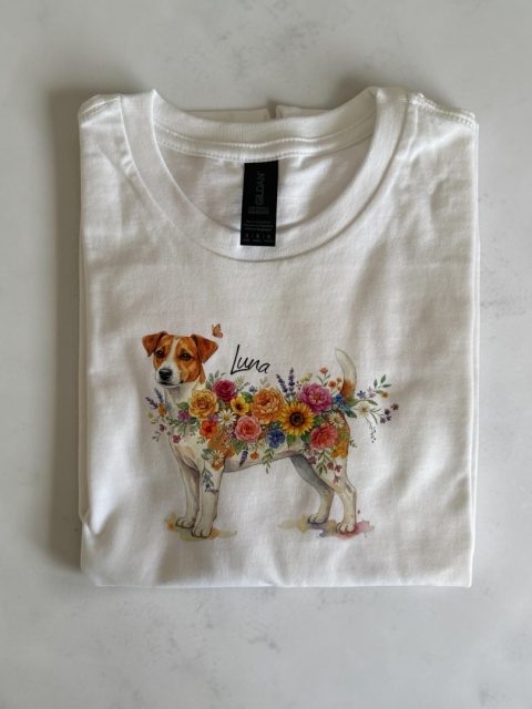 Koszulka z Jack Russell Terrier Flowers