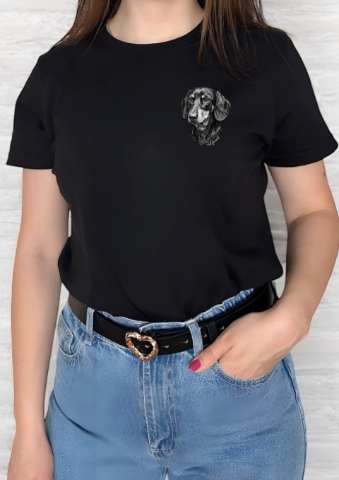 Koszulka z Jamnikiem Czarnym Black&White