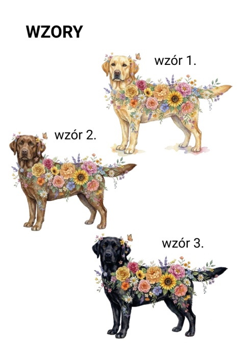 Koszulka z Labradorem Flowers