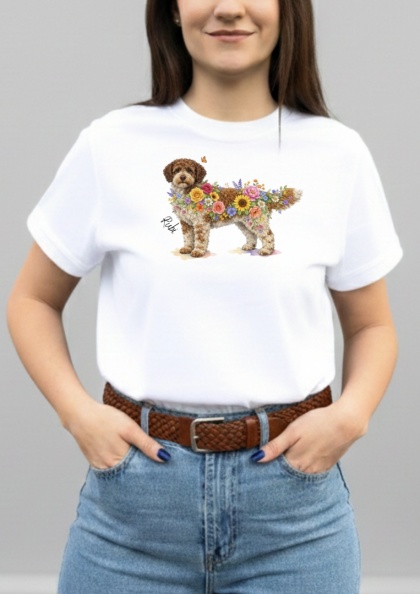 Koszulka z Lagotto Romagnolo Flowers
