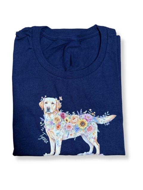 Koszulka z Labradorem Flowers