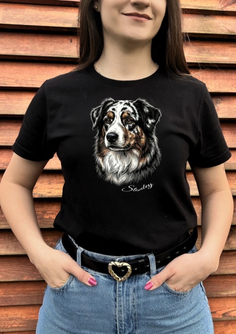 Koszulka z Owczarkiem Australijskim Black&White