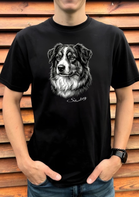 Koszulka z Owczarkiem Australijskim Black&White