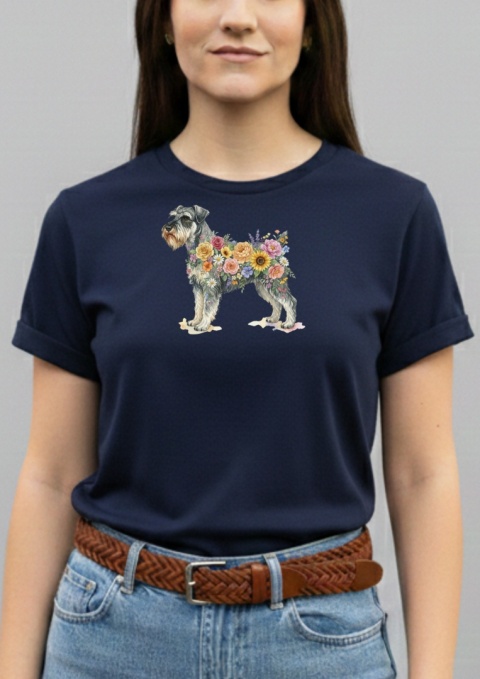 Koszulka z Sznaucerem Flowers