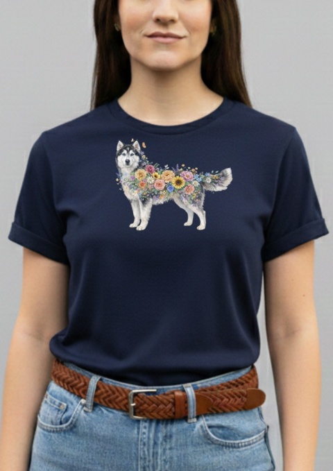 Koszulka z Husky Flowers