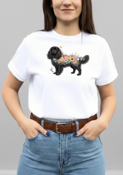 Koszulka z Cavalier King Charles Spaniel Flowers