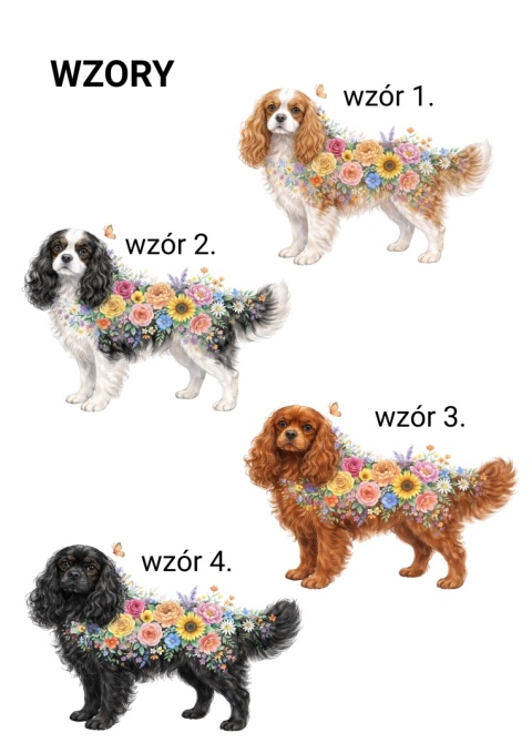 Koszulka z Cavalier King Charles Spaniel Flowers