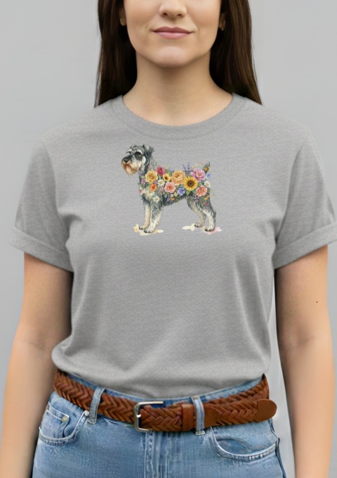 Koszulka z Sznaucerem Flowers