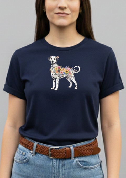 Koszulka z Dalmatyńczykiem Flowers