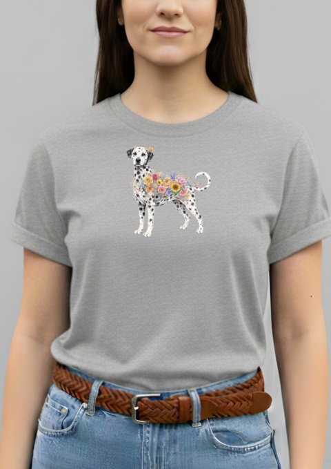 Koszulka z Dalmatyńczykiem Flowers