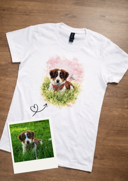 Personalizowana koszulka z Twoim psem ze zdjęcia – Dog Art