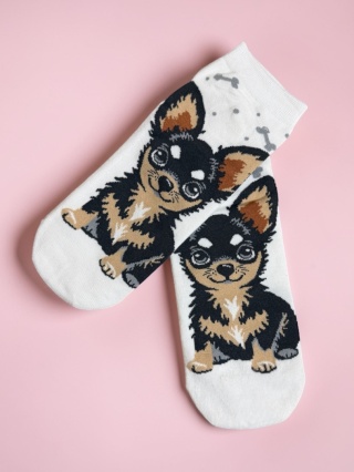 Skarpetki Chihuahua Damskie (białe)