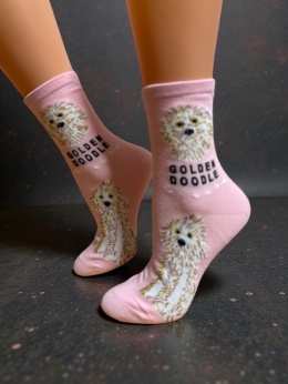 Skarpetki Goldendoodle Damskie (jasny róż)