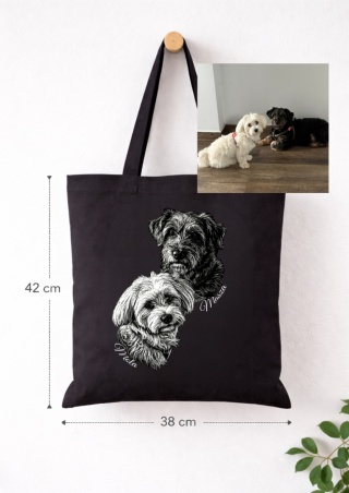 Torba z Twoim Psem ze zdjęcia Black&White