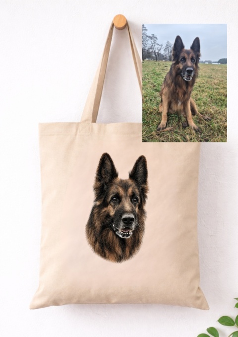 Torba z Twoim Psem ze zdjęcia Black&White